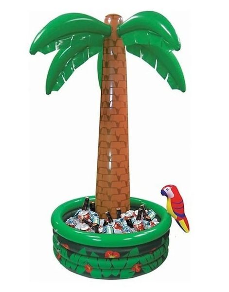 Gorilas inflables Casa de juegos Columpios Serie Hawaii Gran palmera de coco Bebidas Enfriador Cubo de hielo para Sandbeach Decoraciones para fiestas Suministros Juguetes para piscina 231212