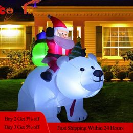 Opblaasbare Springkussens Speelhuis Schommels Opblaasbare Kerstman Rijden Ijsbeer 2M Kerst Opblaasbare Speelgoed Pop Indoor Outdoor Tuin Xmas Decoratie 230803