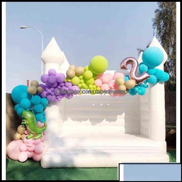 Videurs gonflablesPlayhouse balançoires Sports jeux de plein air jouets cadeaux videursplayhouse 13X13Ft 4X4M mariage videur blanc Bounce House Birthd