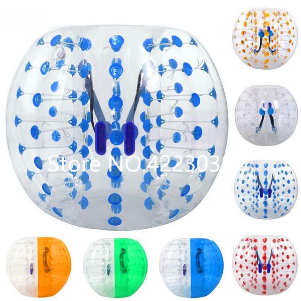 Envío Gratis bolas de parachoques inflables 1,5 M 5 pies de diámetro aldaba de cuerpo humano bola de hámster Sumo burbuja fútbol Zorb Ball para adultos