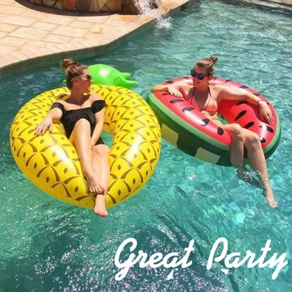 Boule de bouée gonflable Float ananas pastèque anneau de natation de pastèque pour adultes Summer Sport Swim Circle Party Toys 240506