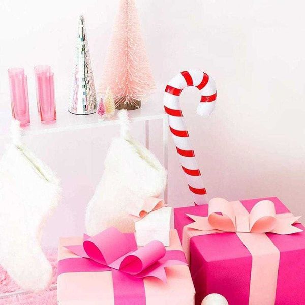 Bastón de caramelo inflable, árbol de decoración colgante ligero clásico, adorno de Navidad para fiesta al aire libre, Bal Z3a9, 2022