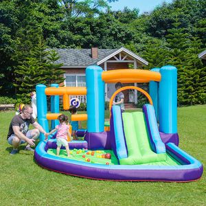 Opblaasbaar kasteel met hindernisbaan Feature Slide Bounce House Ball Pit Jumping Bouncer Park Party Indoor Outdoor Sport Speel plezier geschenken speelgoed speelgoed achtertuin speeltuin