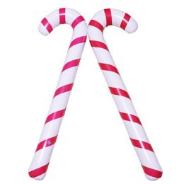 Canes de Noël gonflables Classic Lightweight Hanging Decoration Lollipop Balloon Noël Party Ballons Ornements Orniments Gift 88cm / 35inch HY0175
