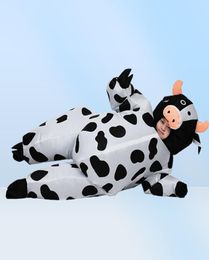 Disfraz de vaca inflable para adultos, mujeres, hombres, niños, niñas, fiesta de Halloween, carnaval, vestido de Cosplay, traje de soplado, traje de mascota Animal Q3294495