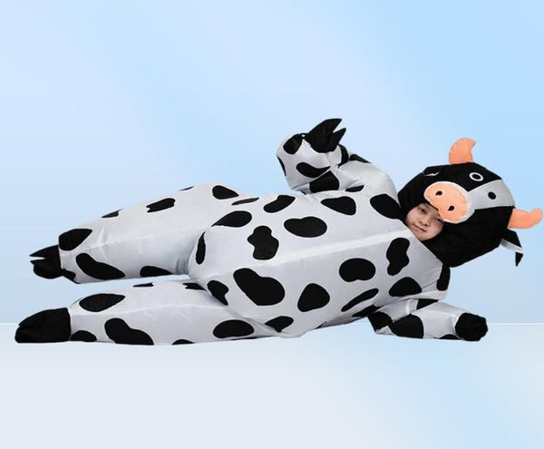 Disfraz de vaca inflable para mujeres adultas, hombres, niños, niñas, fiesta de Halloween, carnaval, vestido de Cosplay, traje de mascota Animal Q4621910