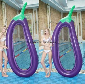 Aubergine gonflable flotte flottant eau hamac radeau piscine matelas de sport salon natation lit plage jouer anneau tubes jouet