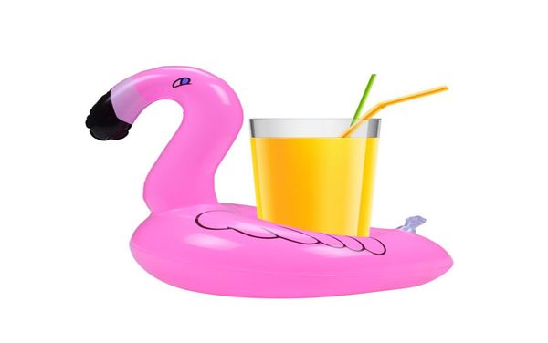 Portavasos inflable para bebidas de flamencos, flotadores de piscina, posavasos para Bar, dispositivos de flotación, juguete de baño para niños 3735715