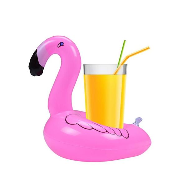 Portavasos inflable para bebidas de flamencos, flotadores de piscina, posavasos para Bar, dispositivos de flotación, juguete de baño para niños 9093974