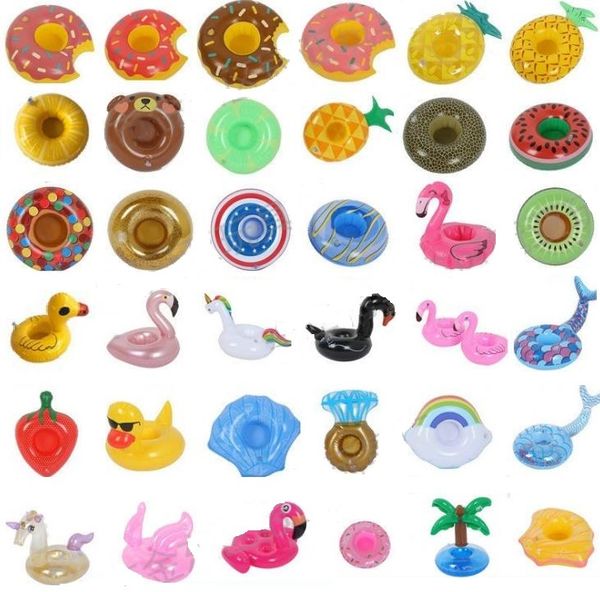 Porte-gobelet gonflable pour boissons aux fruits, beignets, flotteurs de piscine, sous-verres de Bar, dispositifs de flottaison, jouet de bain pour enfants