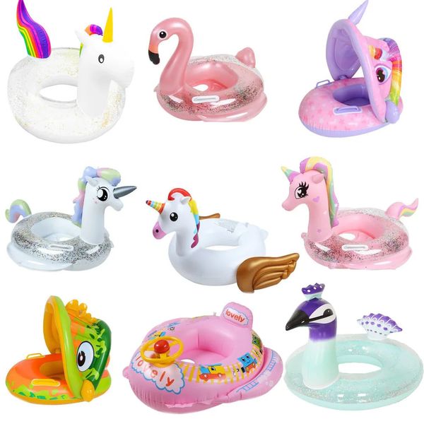 Flamant gonflable enfants bébé anneau de natation été plage fête piscine jouets cercle flotteur siège accessoires 240223