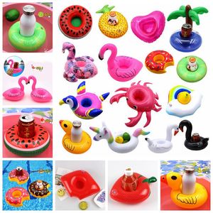 Inflatable Flamingo Drink Floats with Cup Holders for Pool Parties, Summer Beach Fun