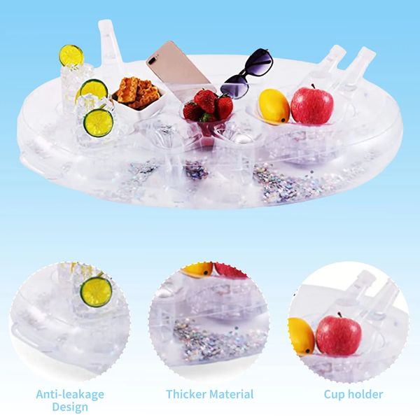 Points à bois flottants gonflables Bénuage de boisson multifonction Float PVC Pool Food Play For Swimming Party 240506