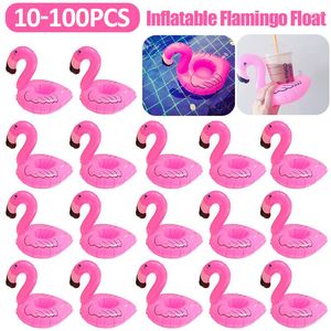 Flotteurs gonflables 10-100 Pcs Tropical Flamingo Party Décoration Porte-gobelet PVC Flotteur D'eau Boisson Pour Adultes Enfants Piscine Verres Plateau