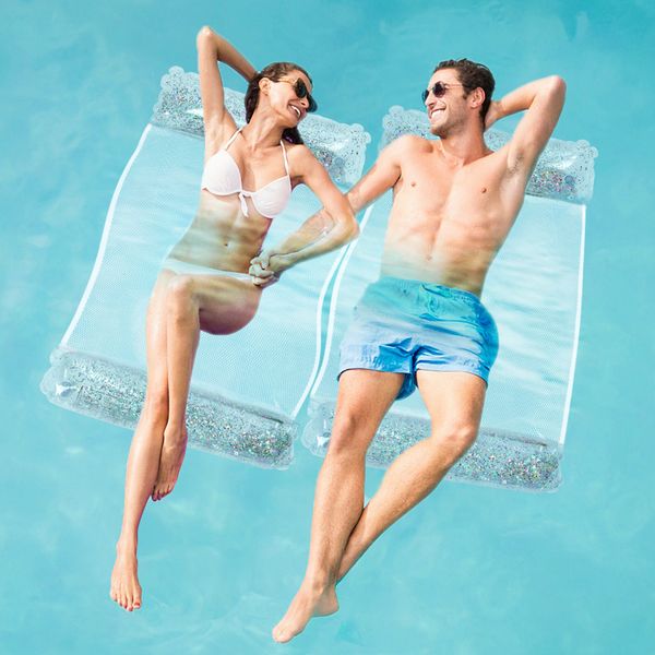 Flotteurs gonflables tubes 12pcs eau hamac inclinable gonflable flottant matelas de natation mer anneau de natation piscine partie jouet salon lit pour la natation 230515