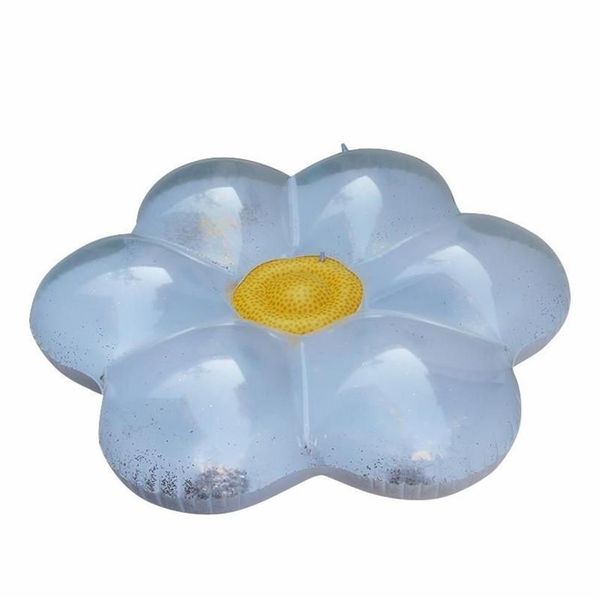 Flotadores inflables tubos 160cm forma de flor blanca natación flotador lentejuelas piscina agua Toy348D