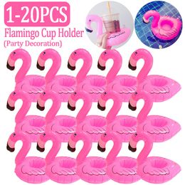 Opblaasbare drijvers buizen Luchtinflatie Speelgoed 1-20 Stuks Tropische Flamingo Feestdecoratie Bekerhouder Pvc Water Float Drink voor Volwassenen Zwembad Drinkware Lade Decor 230616