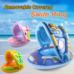 Opblaasbare drijversbuizen Baby zwemringstoel Drijvende zonneschaduw Kinderzwemring Buiten zwembad Badbad Badfeest Zomerwaterspeelgoed P230519