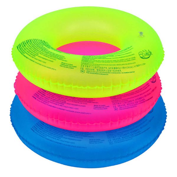 Flotteurs gonflables Tubes Tube pour enfants adulte vie fluorescente Bouée piscine flottant gonflable pour enfants Anneau de bain couleur aléatoire P230612