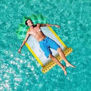 Flotteurs gonflables Tubes flottant rangée piscine ananas Air lit eau hamac sport chaise longue plage natation anneau matelas