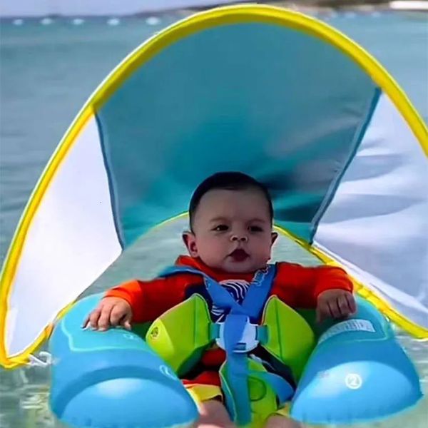 Flotadores inflables Tubos Flotador de natación para niños con dosel Anillo flotante infantil inflable Accesorios para piscinas para niños Flotador para bebés Círculo de baño Juguetes de verano 231017