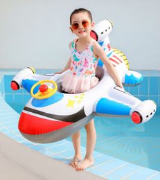 Flotteurs gonflables tubes Rooxin Avion Infant Float Piscine Anneau De Natation Cercle Siège Bébé avec Volant Summer Beach Party Jouets 230605