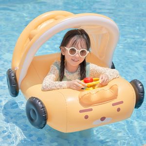 Opblaasbare drijvers buizen Rooxin Auto Opblaasbaar zwembaddrijfzitje met stuurwiel Baby Waterspeelbuis Babi Zwemring Vlotterring Zwembadspeelgoed 230616
