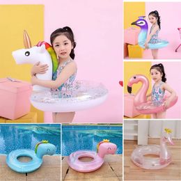 Rooxin gonflable flamant piscine flotteur bébé natation anneau été plage fête piscine jouets licorne natation cercle piscine accessoires 231017