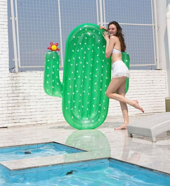 Tubes de flotteurs gonflables, vente de Cactus, rangée flottante d'eau d'été pour adultes, grand support inclinable, produit d'amusement