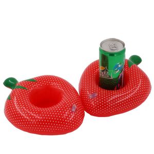 Flotteurs gonflables Tubes Fraise Porte-gobelet table Water Coaster Flottant Boisson Porte-gobelet Piscine D'été Jouets Natation Equipm En Gros P230516