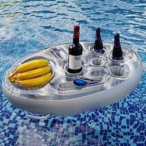 Opblaasbare drijvers Tubes Zomer feest bierbekerhouder zwembad Float Juice Drink snacktafel Bar Bar Trade Beach Zwemmen Accessoires251D