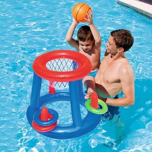 Tubos de flotadores inflables Piscina Juego de aros de baloncesto Aros flotantes inflables con anillos de bolas para niños Adolescentes Adultos Juego de agua competitivo perfecto 230518