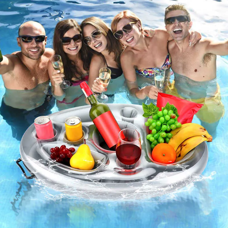 Bar De Piscine Flottant, 8 Trous Bar Flottant Piscine, Gonflables Porte Boissons Plateau Gonflable Bar Flottant Bar Flottant Spa 50 70cm 23333 B