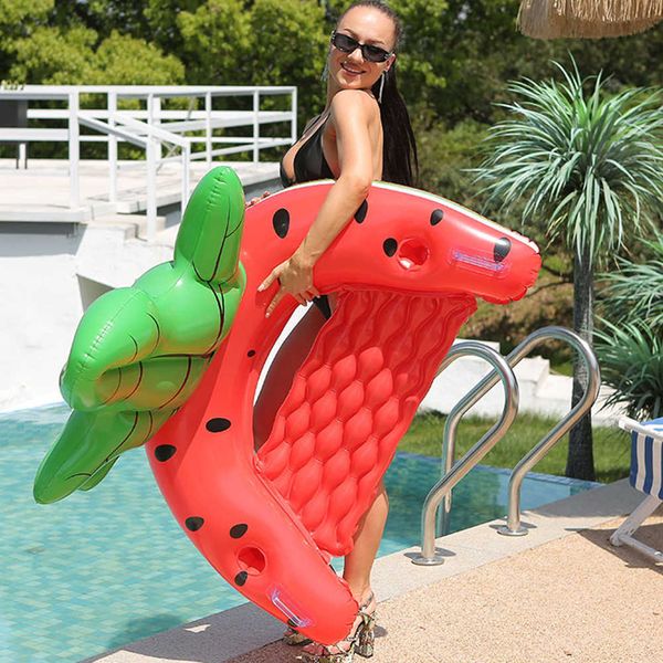 Flotadores inflables Tubos Silla en forma de U con estante para bebidas Cojín de aire inflable Juego de agua de PVC grueso Anillo de natación adecuado para adultos y niños P230612