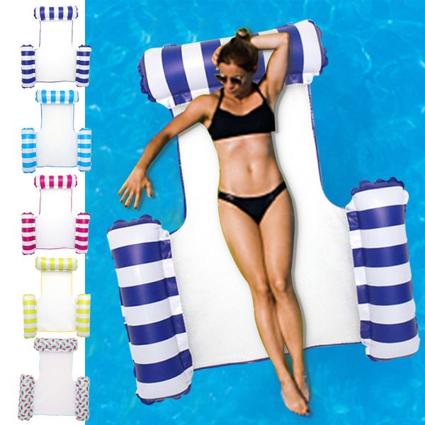 Flotteurs gonflables Tubes Hamac à eau inclinable gonflable flottant Matelas à air de natation Anneau de natation en mer Piscine Party Toy Lounge Bed pour la natation 230613