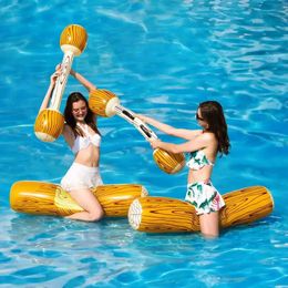 Opblaasbaar joust zwemringpool Float Game Toys Water Sport Playing voor kinderen volwassen feestvoorziening gladiator vlot 240509