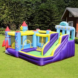 Opblaasbaar jumping huis kasteel met glijbanen veerkrachtig huis met blower ball pit outdoor indoor playhouse te koop Bouncer Park Toys Children Birthday Gifts Party