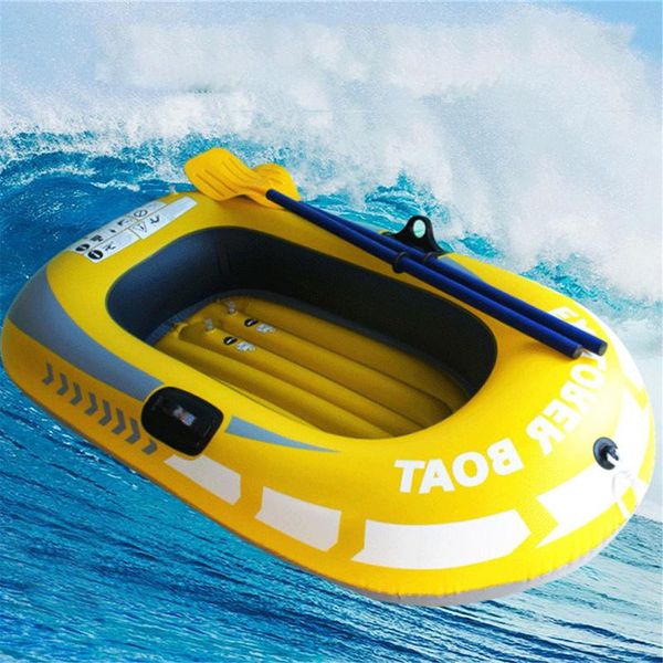 Kayaks gonflables pliants portables PVC Boat de pêche en kayak bateau de pêche en canoë avec pagaies doubles radeau en PVC pour dérive extérieure