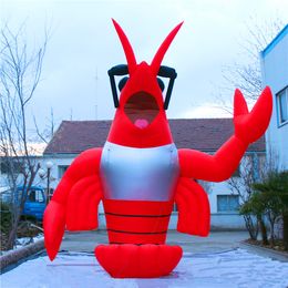 Homard gonflable avec bande gonflable à la LED Ballon gonflables de fruits de mer avec soufflant pour décoration de parade de la ville