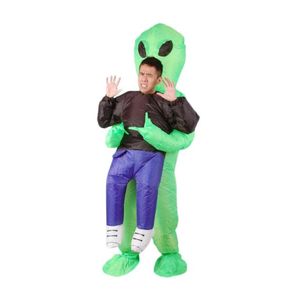 Costume de monstre gonflable Scary Green Alien Dinosaur Mascot Cosplay Costume for Adult Animal Halloween Pourim Party4511814