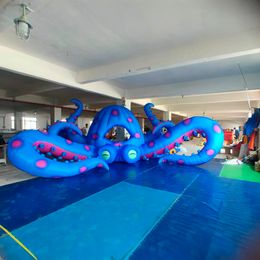 Octopus gonflable Event d'océan personnalisé extérieur 8m Octopus DJ Booth Dome pour décoration de scène de 10 m de large (33 pieds) avec ventilateur