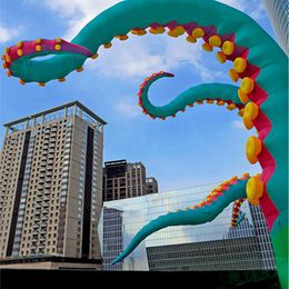 Tentáculo de pulpo inflable de 3 a 7 metros de alto, tentáculos de tubo de calamar púrpura, juguete oceánico, accesorio decorativo de construcción con soplador, envío gratis