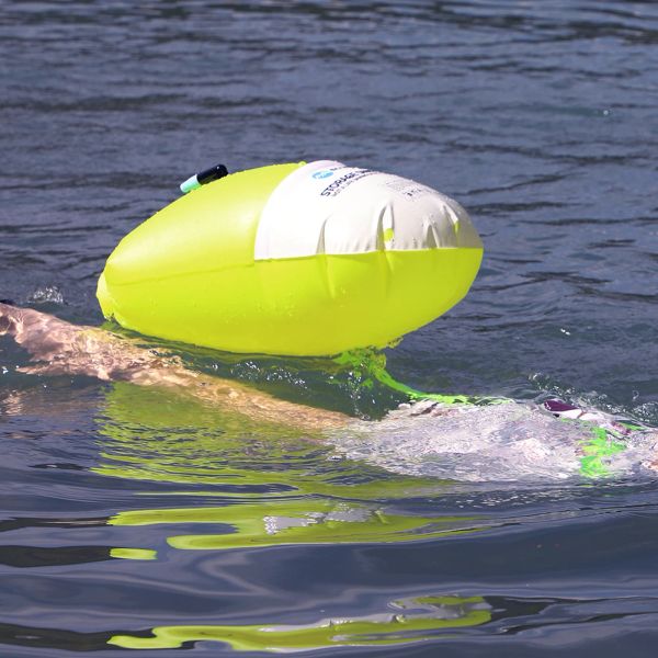 Boya de natación abierta inflable Bolsa seca Almacenamiento de billetera de ropa portátil para rafting Snorkel Diving 20L Bolsa impermeable de natación