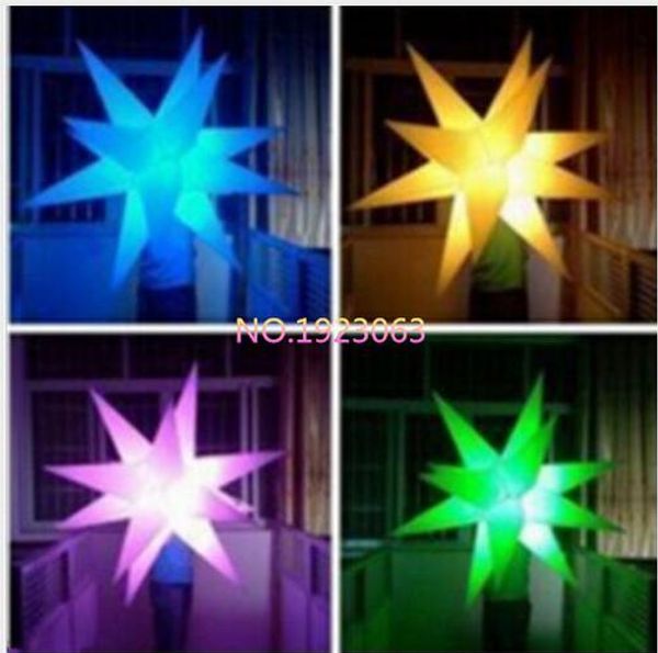 Étoile gonflable de décoration de fête avec lumière LED variable et ventilateur 1m