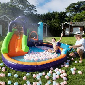 Équipement de terrain de jeu gonflable pour enfants, jeu de toboggan aquatique, parc de toboggan, château de saut, maison de rebond avec piscine à balles, maison gonflable, jouets amusants en plein air