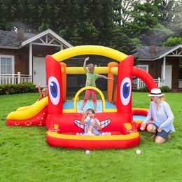 Opblaasbare speeltuin Indoor springkasteel voor kinderen Speelhuisje met ballenbak Bokszak Smiley Krab Springkasteel Jumper Binnen of buiten spelen Achtertuin Tuin