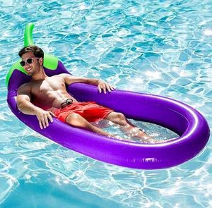 Flotador inflable para piscina, balsa gigante de berenjena, tumbona para piscina, tumbona para adultos, balsa de tubo, anillo de natación para niños, flotadores para piscina, colchón, barco de juguete