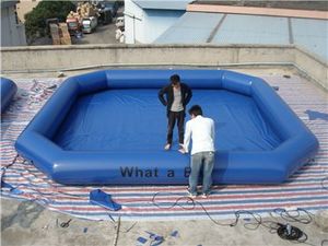 Jeu de piscine gonflable haute qualité Commercial PVC 6x6m piscines à balles d'eau de marche livraison gratuite pompe gratuite