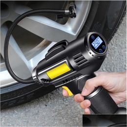 Pompe gonflable Compresseur d'air de voiture Gonfleur de pneu électrique portable sans fil Vélo Moto Drop Livraison Automobiles Motos Vehi Ot3Rj