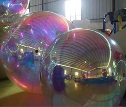 Globo inflable con espejo de PVC, diámetro de 100cm, color deslumbrante, enorme bola inflable, tamaño personalizable para boda/publicidad WQ62